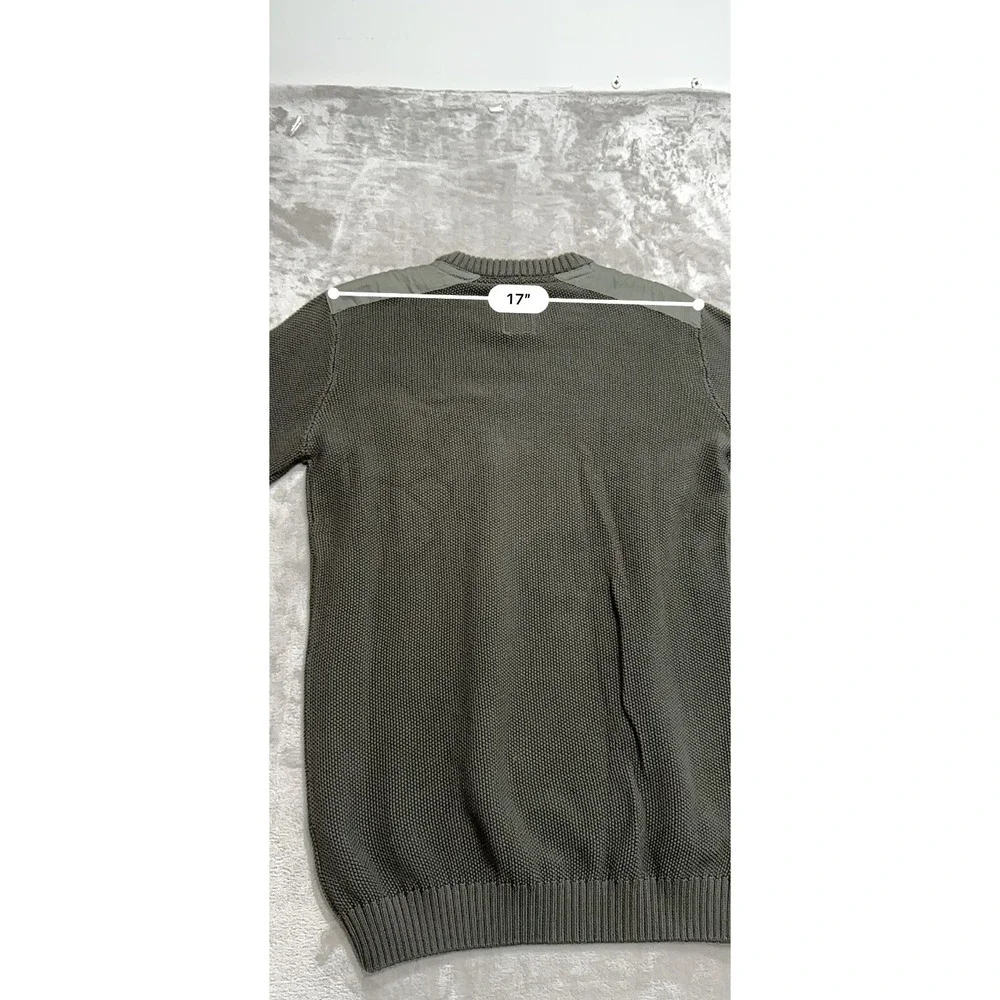 Lindbergh Sweater Pullover Men's Size Large Green Front Pocket Textured Golf EUC